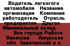 Водитель легкогого автомобиля › Название организации ­ Компания-работодатель › Отрасль предприятия ­ Другое › Минимальный оклад ­ 55 000 - Все города Работа » Вакансии   . Амурская обл.,Завитинский р-н